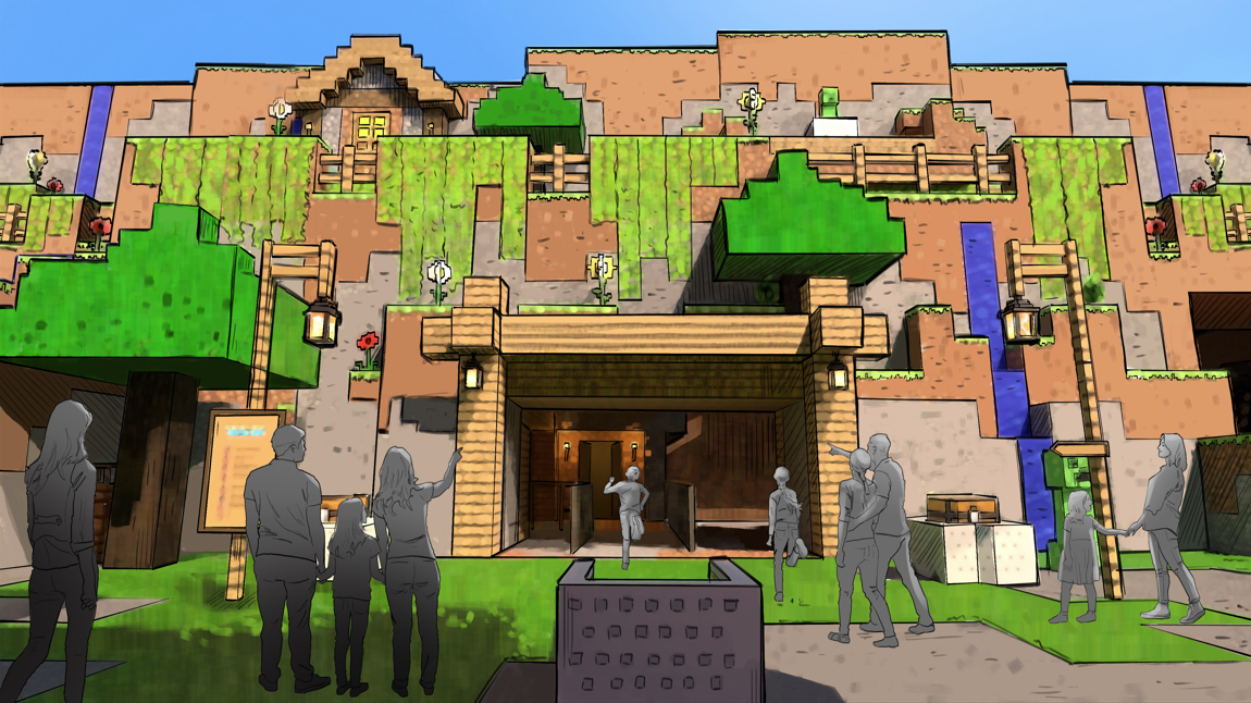 Minecraft World Concept Art Reveals New Theme Park Coming in 2027